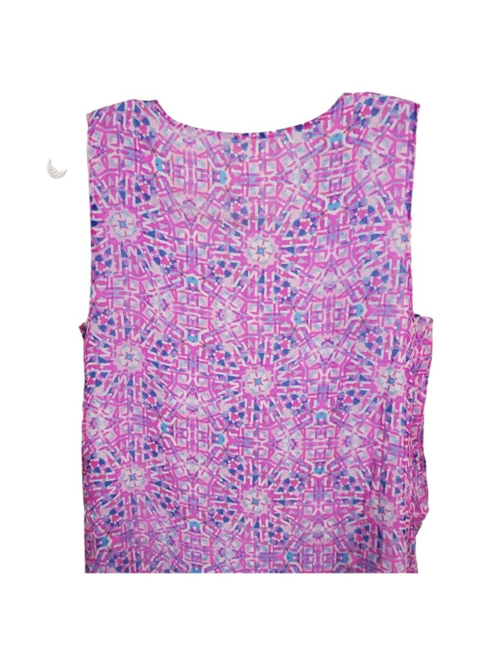Sundance Size 8 Dress Silk Chiffon Sleeveless Sheer Mosaic Overlay Boho Festival - Picture 10 of 11